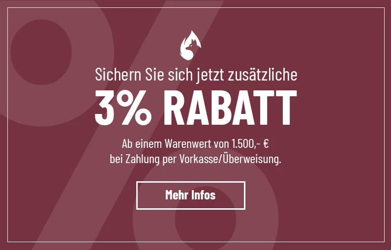 3% Rabatt bei Vorkasse ab 1500€