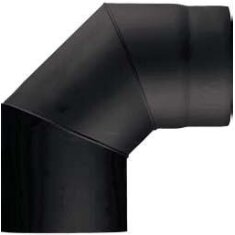 Rauchrohrbogen 90° Ø120 x 2 mm, Farbe schwarz