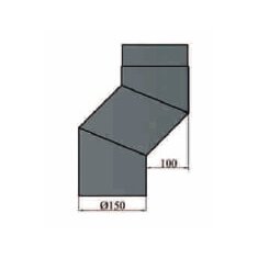 S-Bogen 100 mm Versatz Ø150 x 2 mm, Farbe schwarz