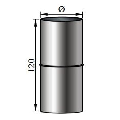 Pelletrauchrohr Verbindungsstück Ø 80 x 1,2 mm, Länge 120 mm