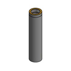 Doppelwandiges Rauchrohr Ø150 x 1000 x 2 mm, Farbe schwarz