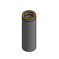 Doppelwandiges Rauchrohr Ø150 x 750 x 2 mm, Farbe schwarz