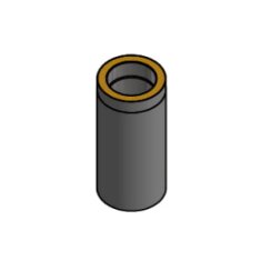 Doppelwandiges Rauchrohr Ø150 x 500 x 2 mm, Farbe schwarz