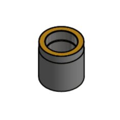 Doppelwandiges Rauchrohr Ø150 x 250 x 2 mm, Farbe schwarz