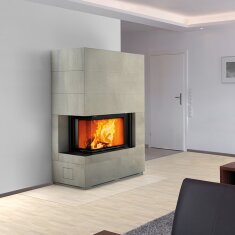 Kaminbausatz Camina S10 , anthrazit, Einsatz linksseitig -  9KW - an Lager