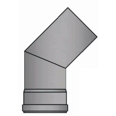Pelletrauchrohrbogen 2-teilig 45° Ø 80 x 1,2 mm ohne Reinigungsöffnung