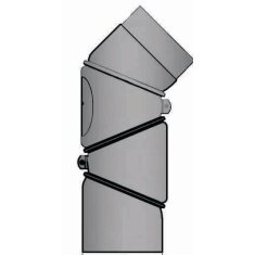 Rauchrohrbogen verstellbar 4-teilig 0-90° Ø 160 x 2 mm mit Reinigungsöffnung, Farbe schwarz