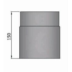 Rauchrohr Ø160 x 150 x 2 mm, Farbe schwarz